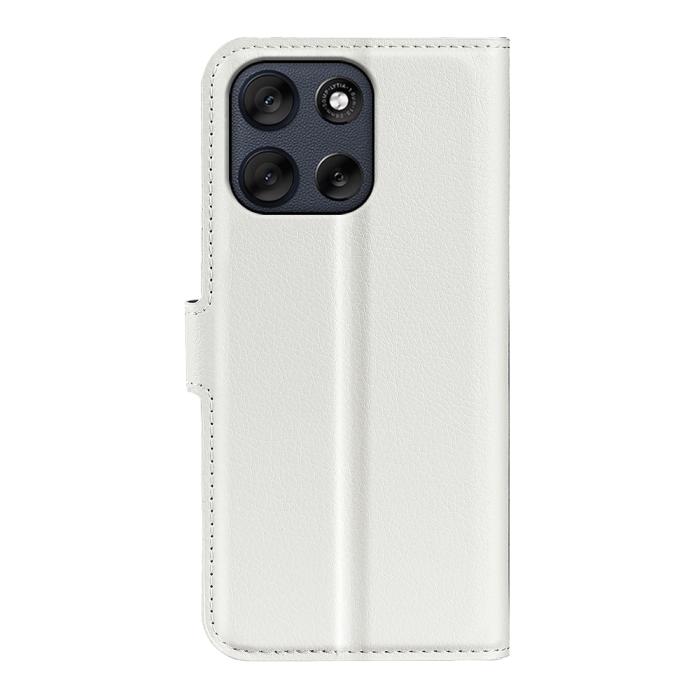Bild 3, Motorola Moto G56 5G Fodral Litchi Läder Vit