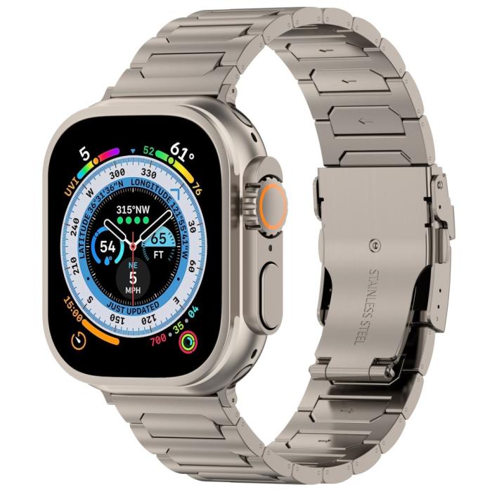 Bild 2, Apple Watch 42/44/45/49 mm Armband Metall Titanium