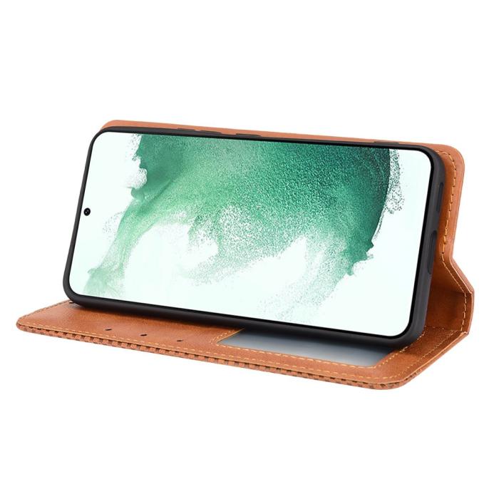 Bild 5, Samsung Galaxy S22 Plus Fodral Flip Vintage Brun