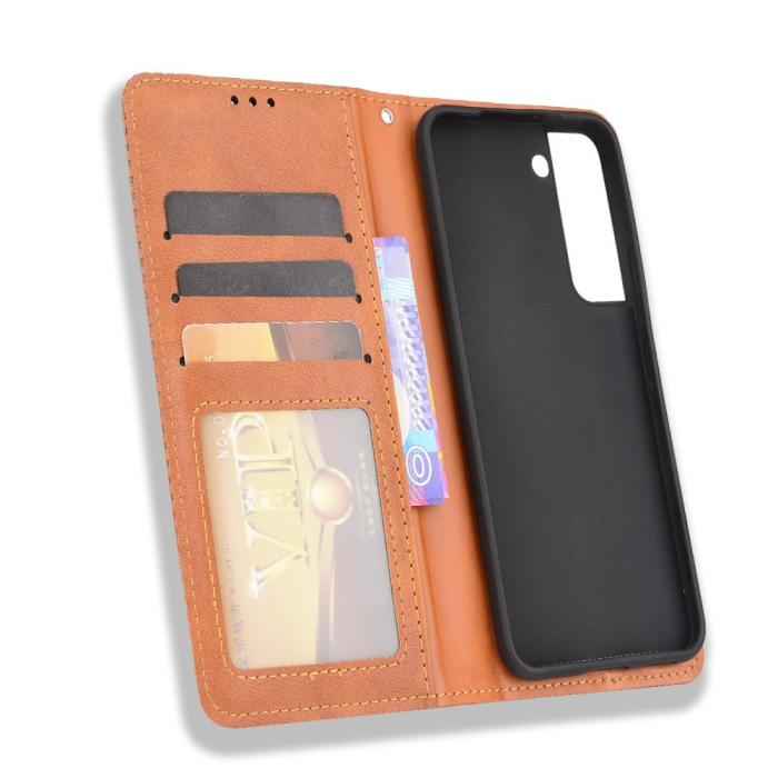 Bild 6, Samsung Galaxy S22 Plus Fodral Flip Vintage Brun