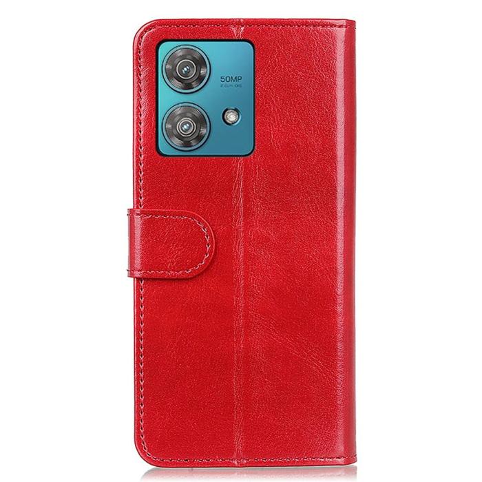 Bild 6, Motorola Moto G84 5G Fodral Crazy Horse Läder Röd