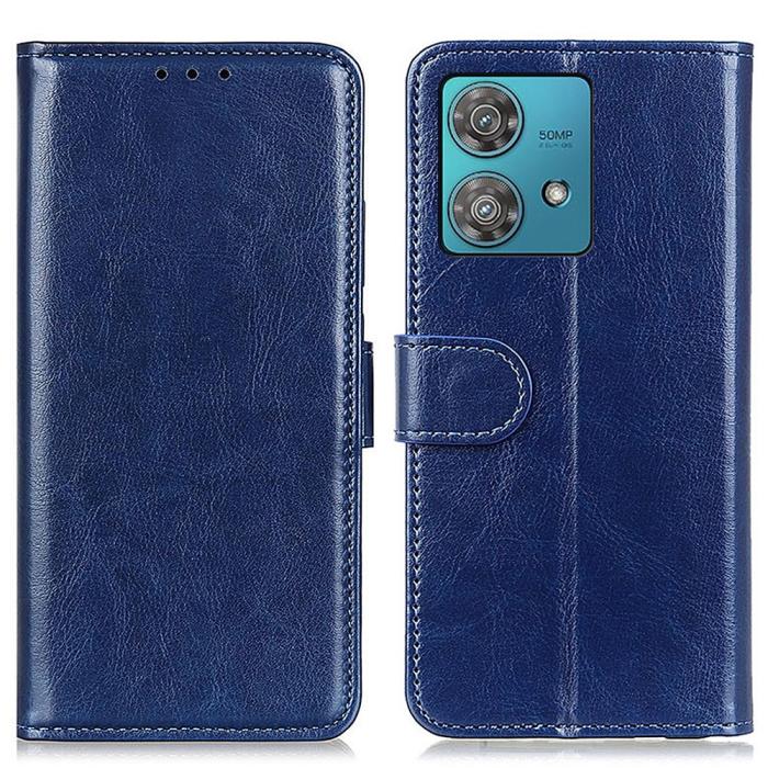 Bild 1, Motorola Moto G84 5G Fodral Crazy Horse Läder Blå