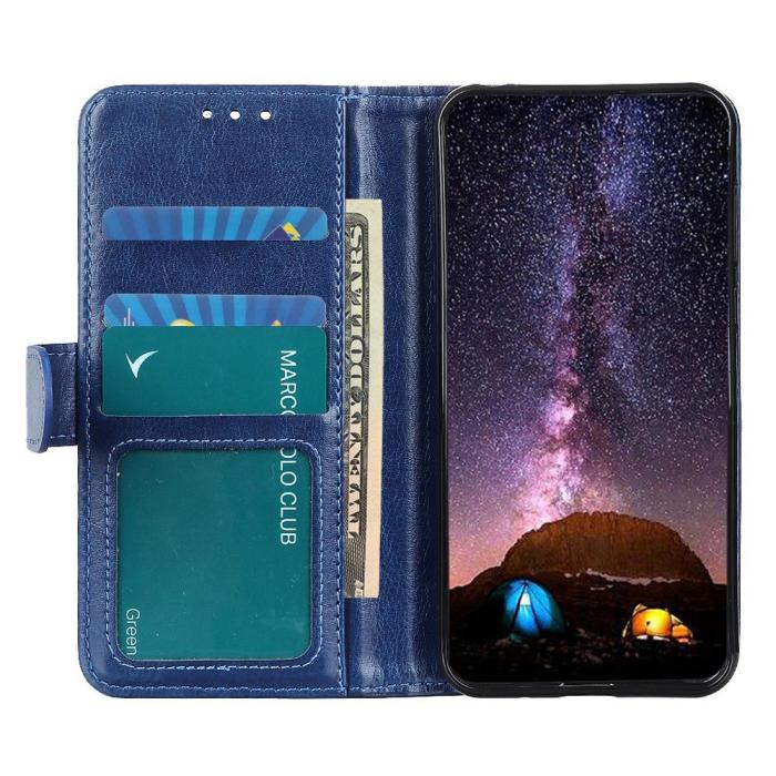 Bild 2, Motorola Moto G84 5G Fodral Crazy Horse Läder Blå