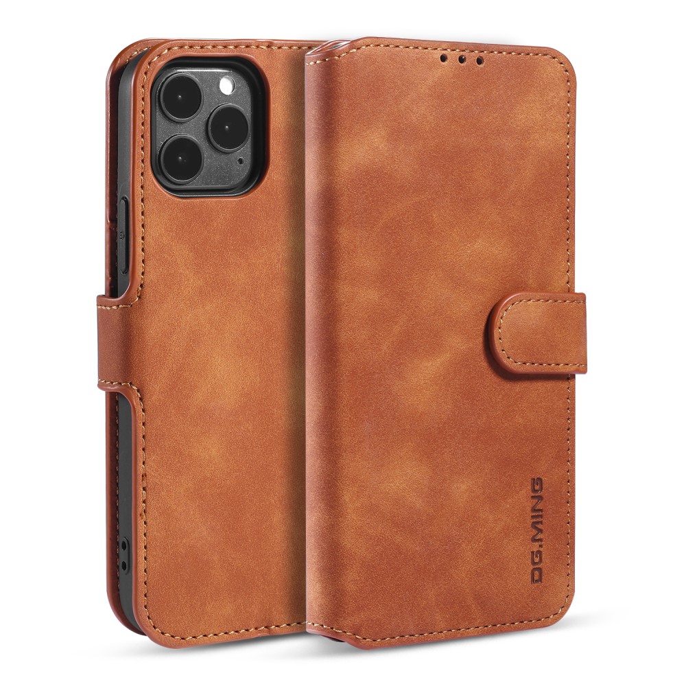 DG.MING iPhone 13 Pro Max Fodral Retro Läder Brun