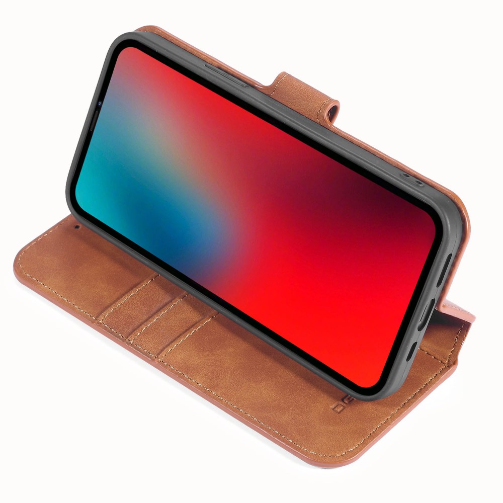 DG.MING iPhone 13 Pro Max Fodral Retro Läder Brun