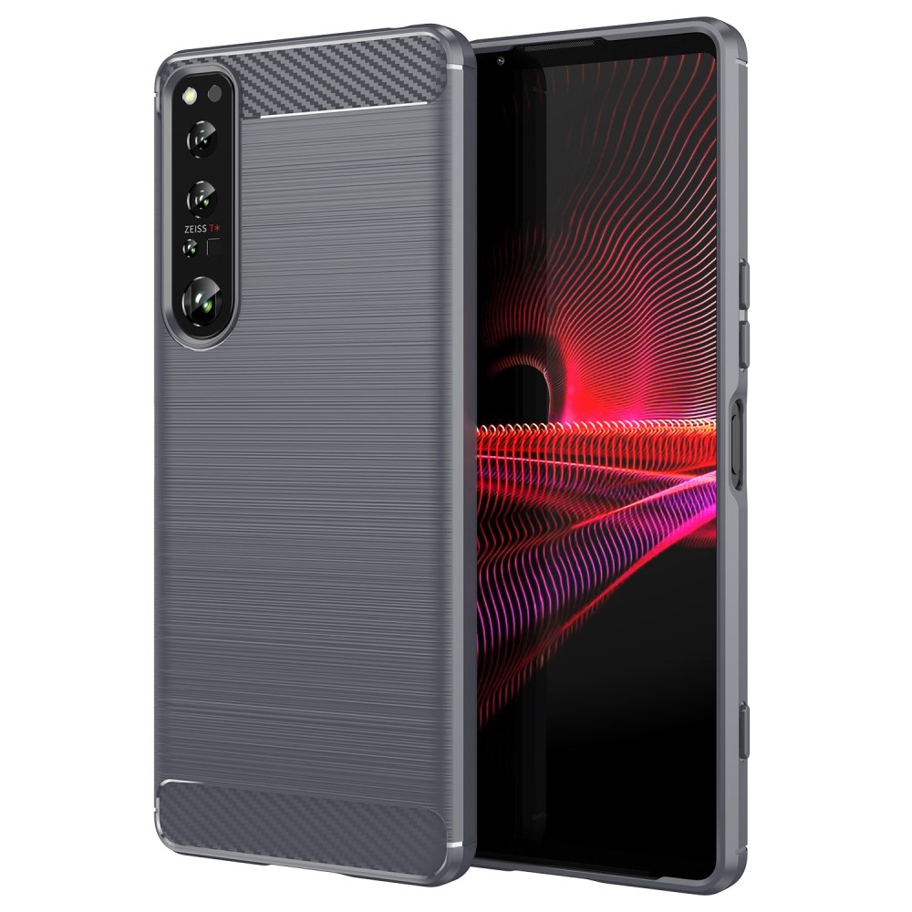 Sony Xperia 1 IV Skal Borstad Stål Textur Grå