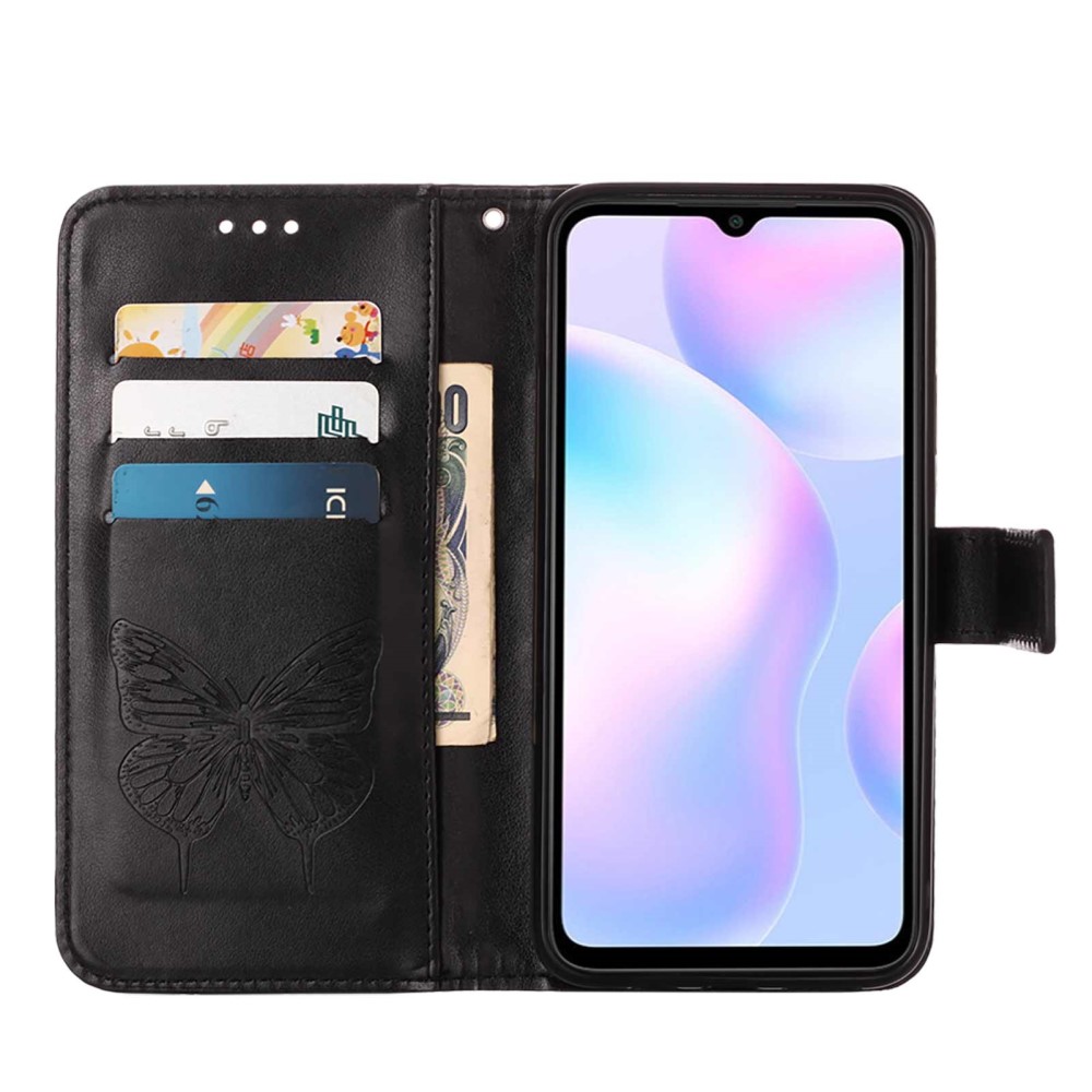 Xiaomi Redmi 9A / 9AT Fodral Butterfly Svart