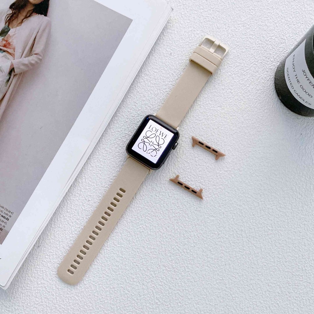 Apple Watch 42/44/45/49 mm Armband Silikon Khaki
