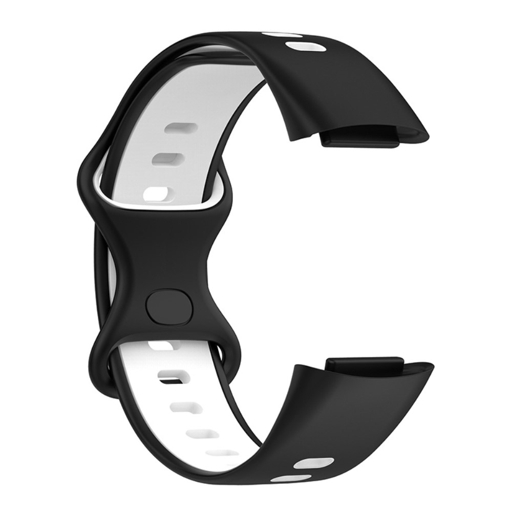 Fitbit Charge 6 / 5 Armband Silikon Tvfrgat Svart/Vit
