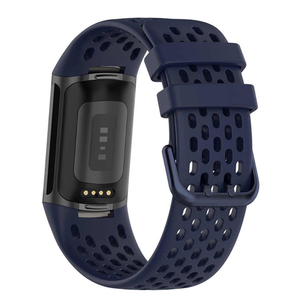 Fitbit Charge 6 / 5 Armband Silikon Ihligt Mrk Bl