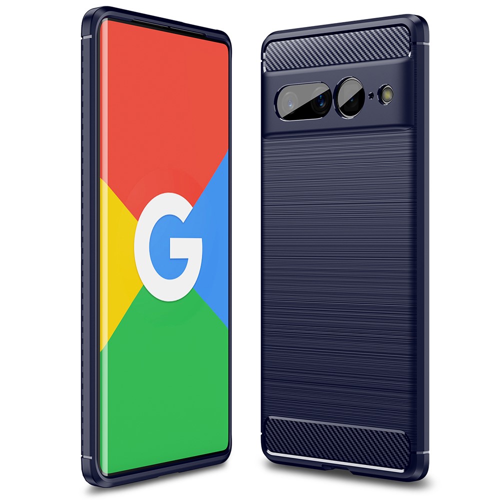 Google Pixel 7 Pro Skal Borstad Stl Textur Bl