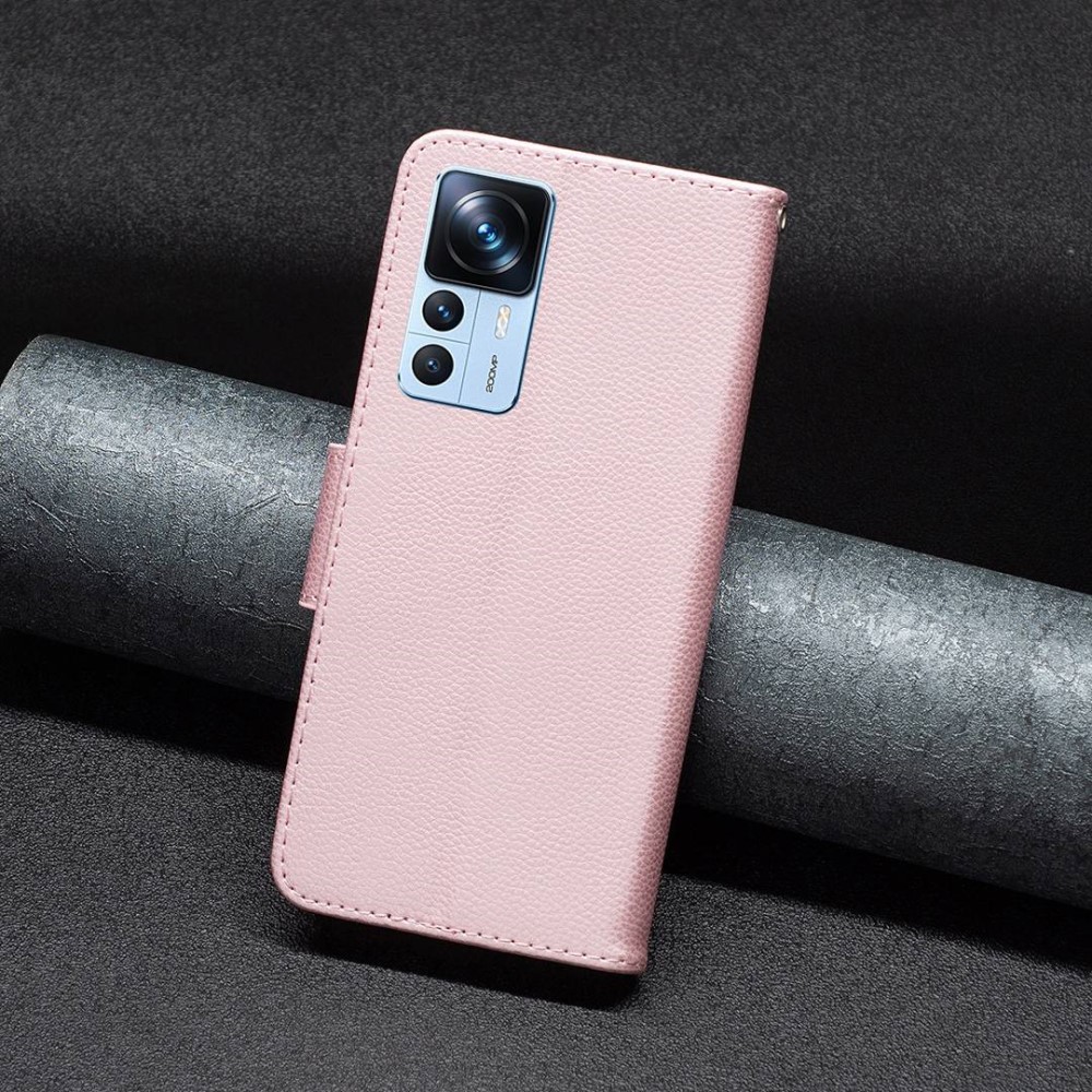 Xiaomi 12T / 12T Pro Fodral Shark Litchi Roséguld