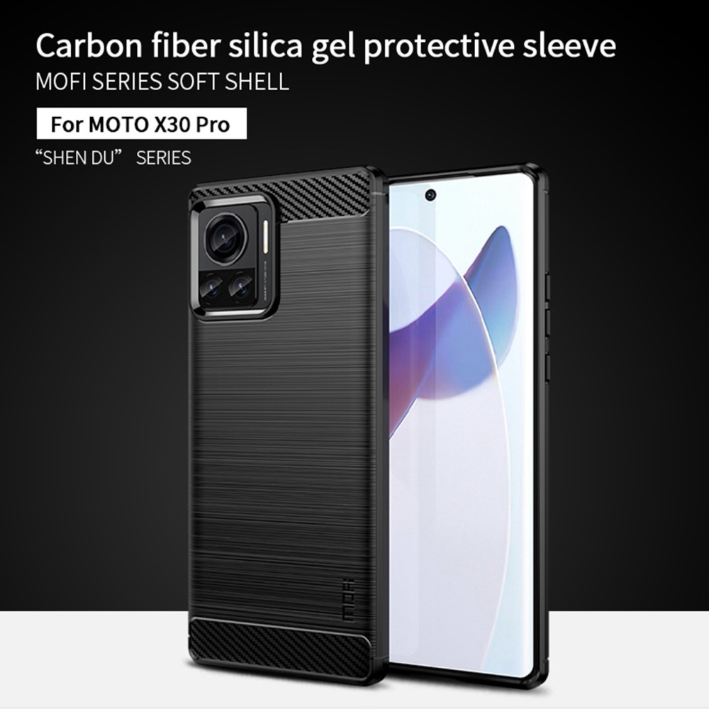 MOFI Motorola Edge 30 Ultra 5G Skal Borstad Stl Textur Svart