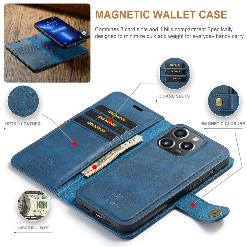 DG.MING iPhone 14 Pro Max 2in1 Magnet Fodral / Skal Bl