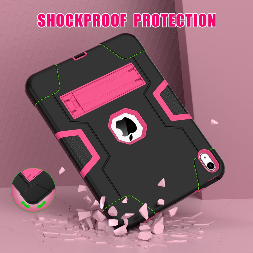 iPad 10.9 2022 Shockproof Hybrid Skal Med Kickstand Svart/Rosa