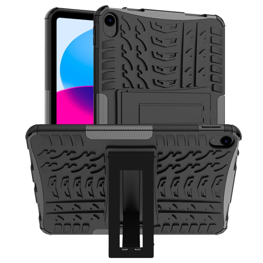 iPad 10.9 2022 Skal Rugged Kickstand Armor Svart