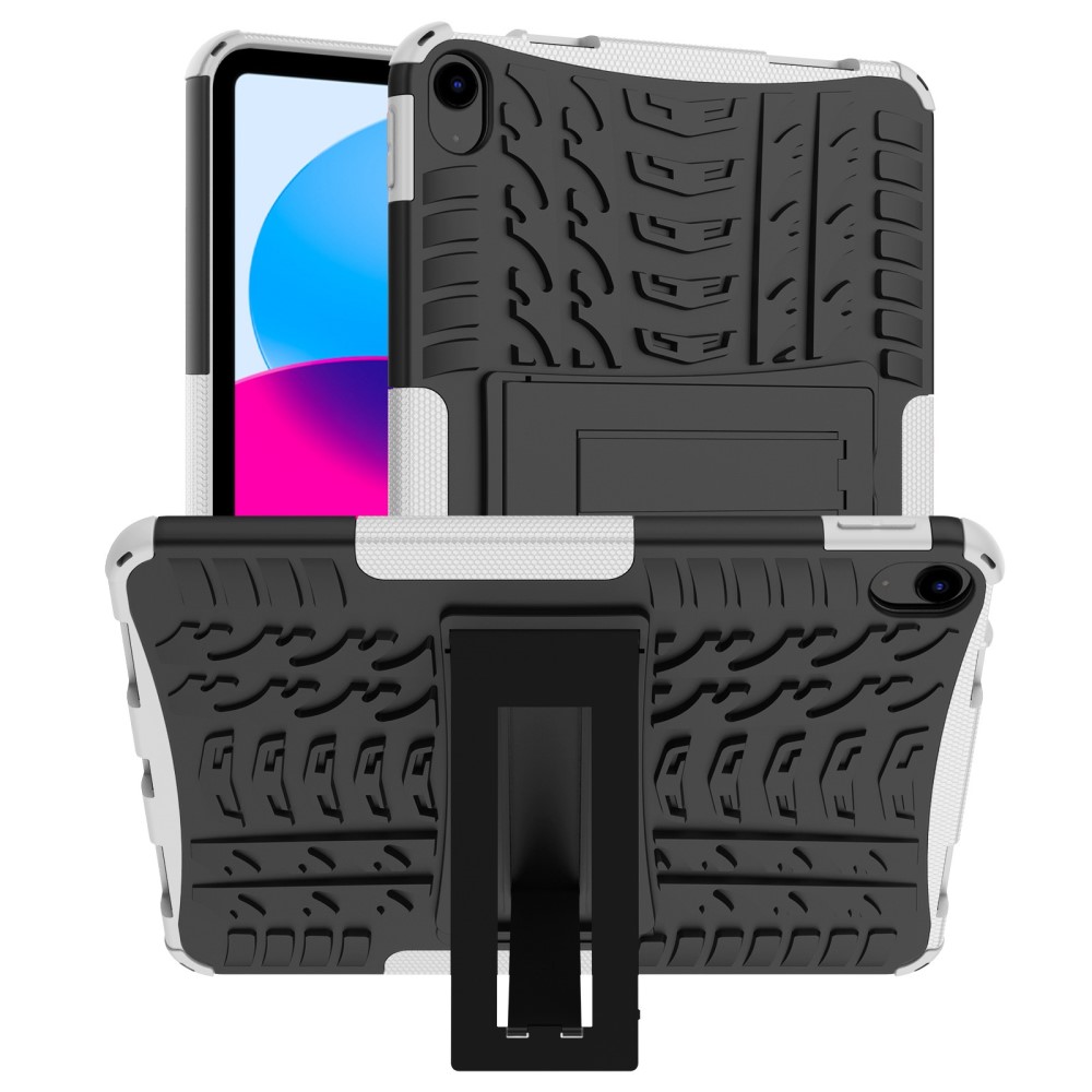 iPad 10.9 2022 Skal Rugged Kickstand Armor Vit