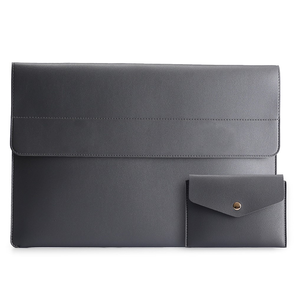 Laptop Sleeve 2-Set PU-Läder Väska 14