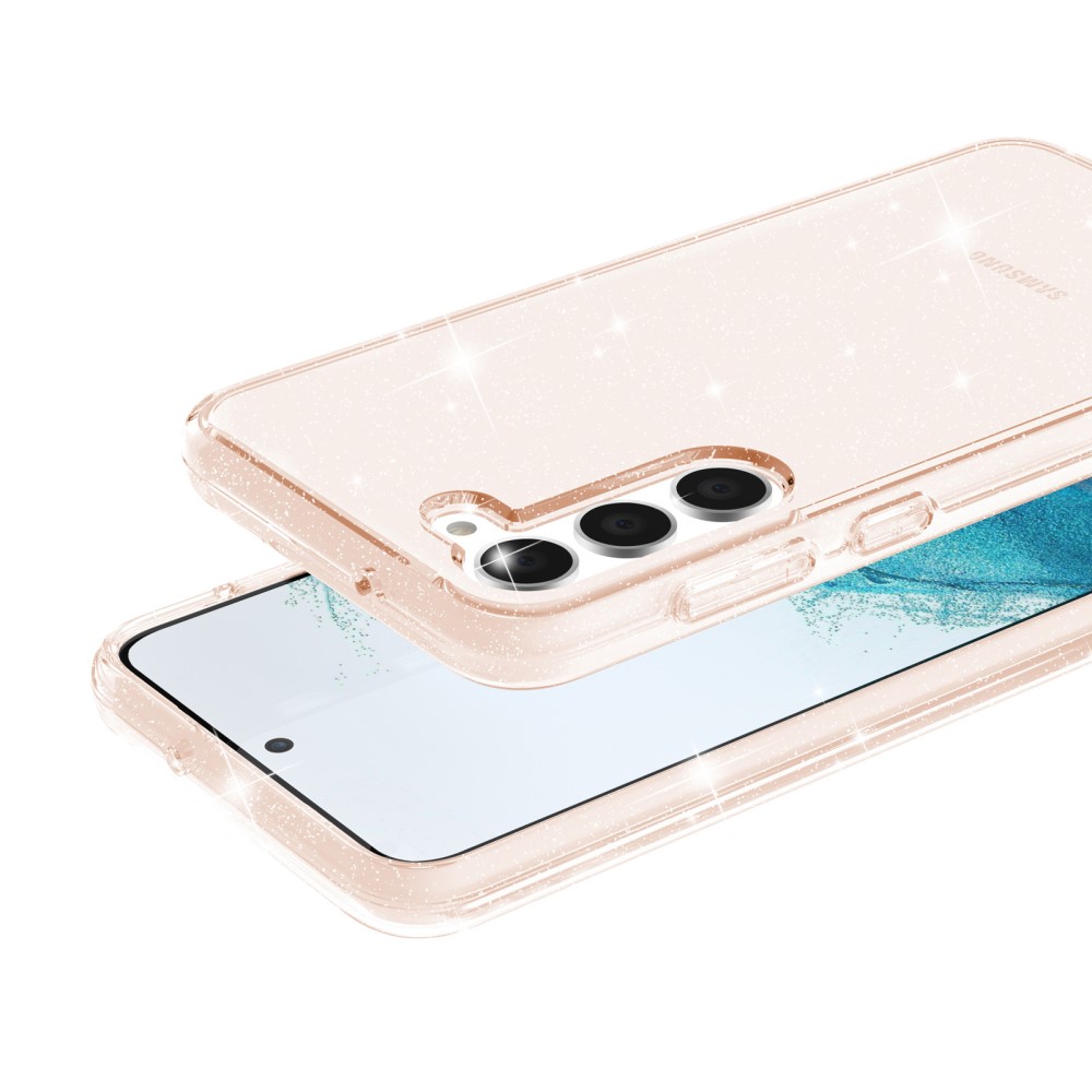 Samsung Galaxy S23 Skal Glitter Hybrid Guld