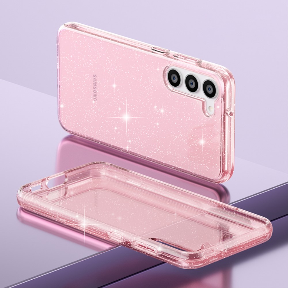 Samsung Galaxy S23 Skal Glitter Hybrid Rosa
