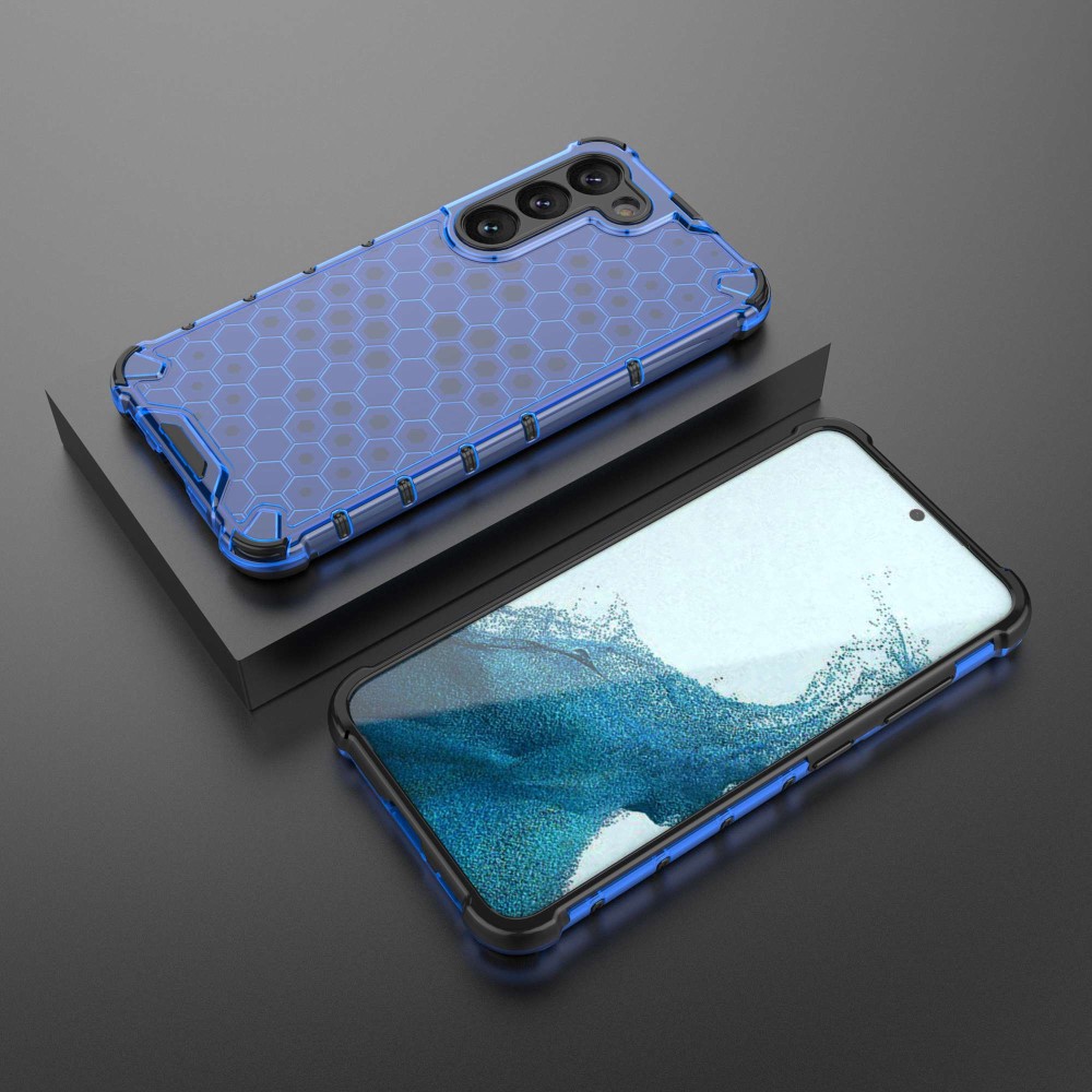 Samsung Galaxy S23 Skal Shockproof Honeycomb Textur Bl