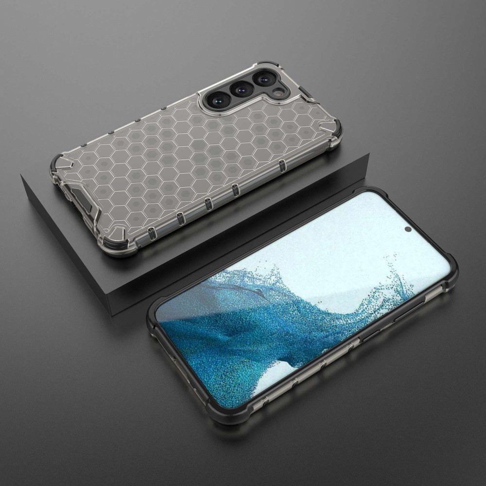 Samsung Galaxy S23 Skal Shockproof Honeycomb Textur Svart
