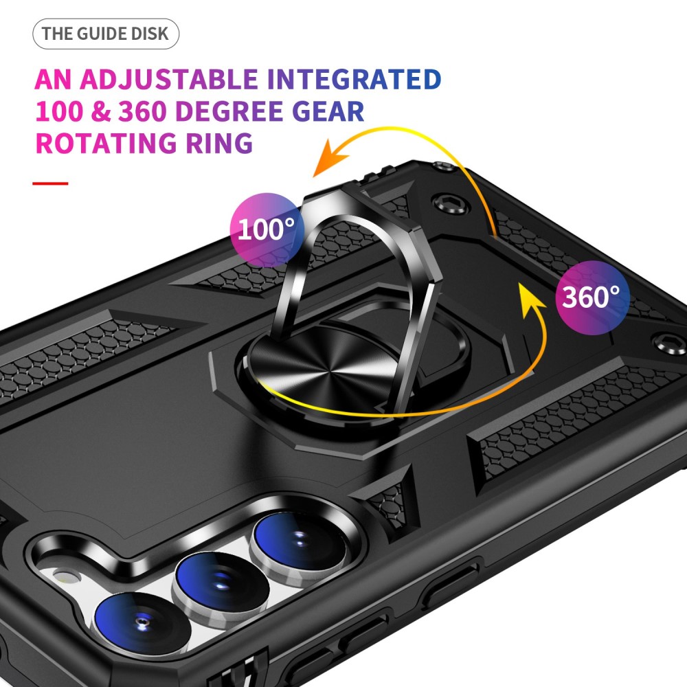 Samsung Galaxy S23 Skal Shockproof Ring Hybrid Svart