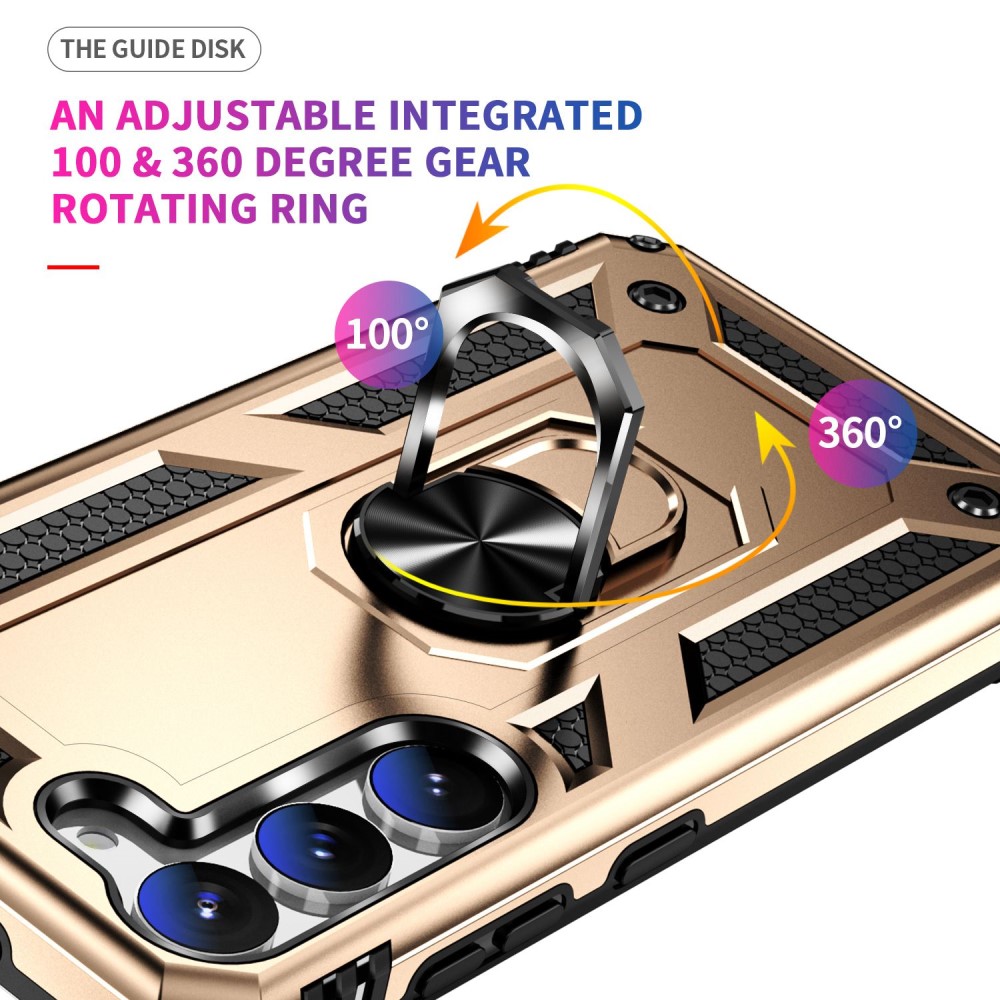 Samsung Galaxy S23 Skal Shockproof Ring Hybrid Guld