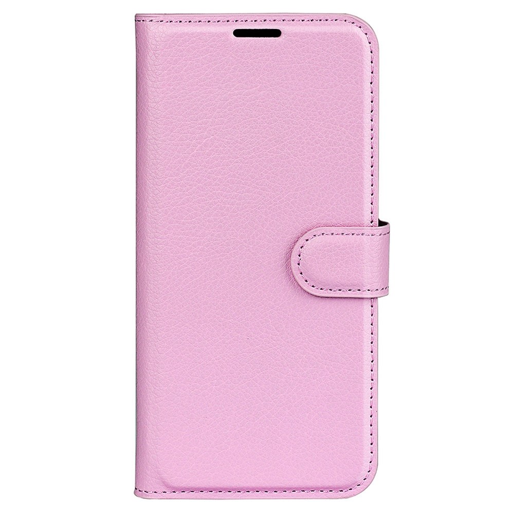 Samsung Galaxy S23 Plus Fodral Litchi Läder Ljus Rosa