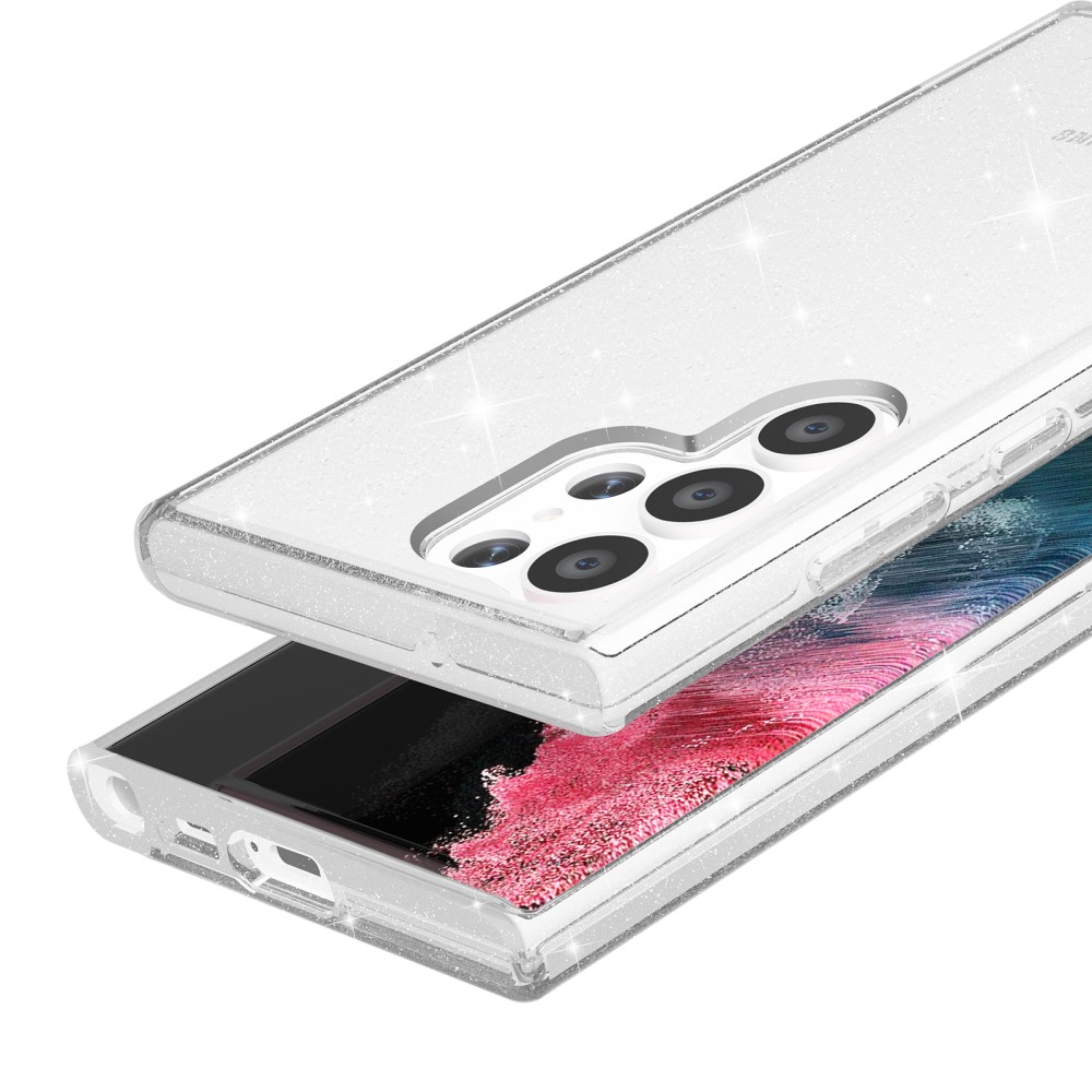Samsung Galaxy S23 Ultra Skal Glitter Shockproof Hybrid Transparent