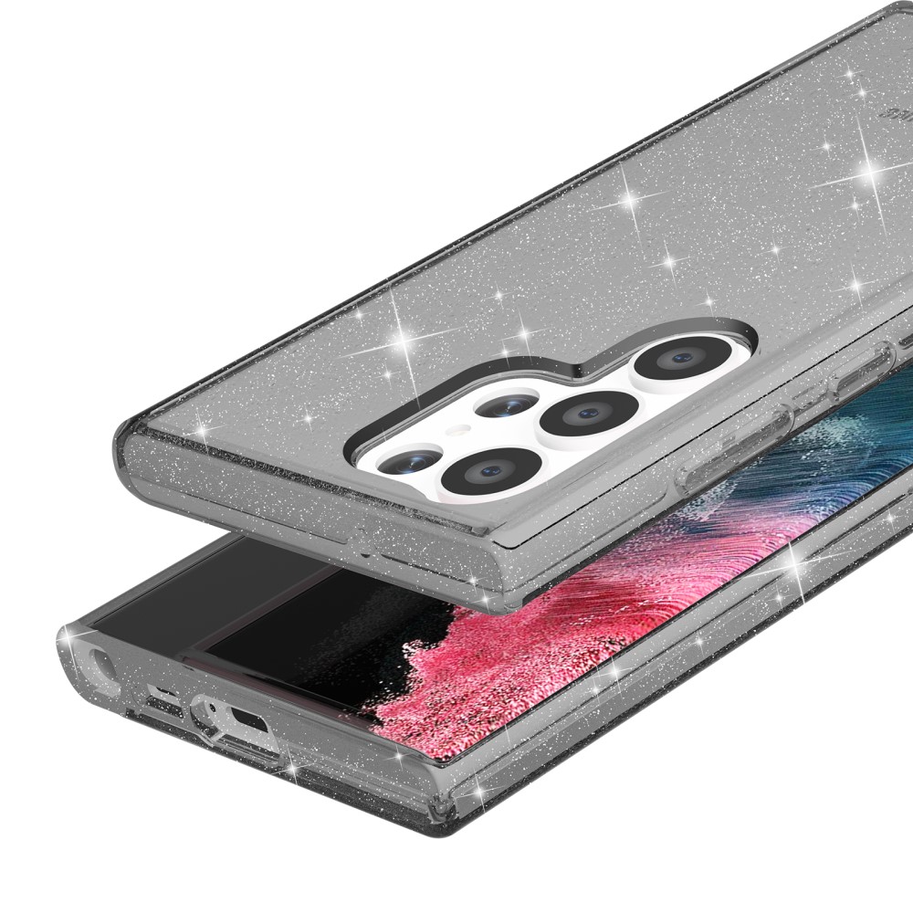 Samsung Galaxy S23 Ultra Skal Glitter Shockproof Hybrid Gr