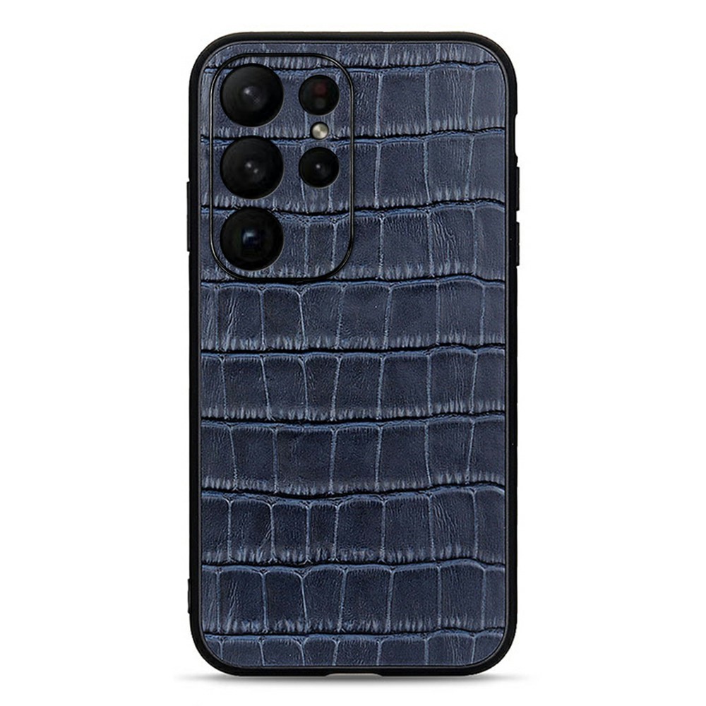 Samsung Galaxy S23 Ultra Skal kta Lder Krokodil Textur Bl