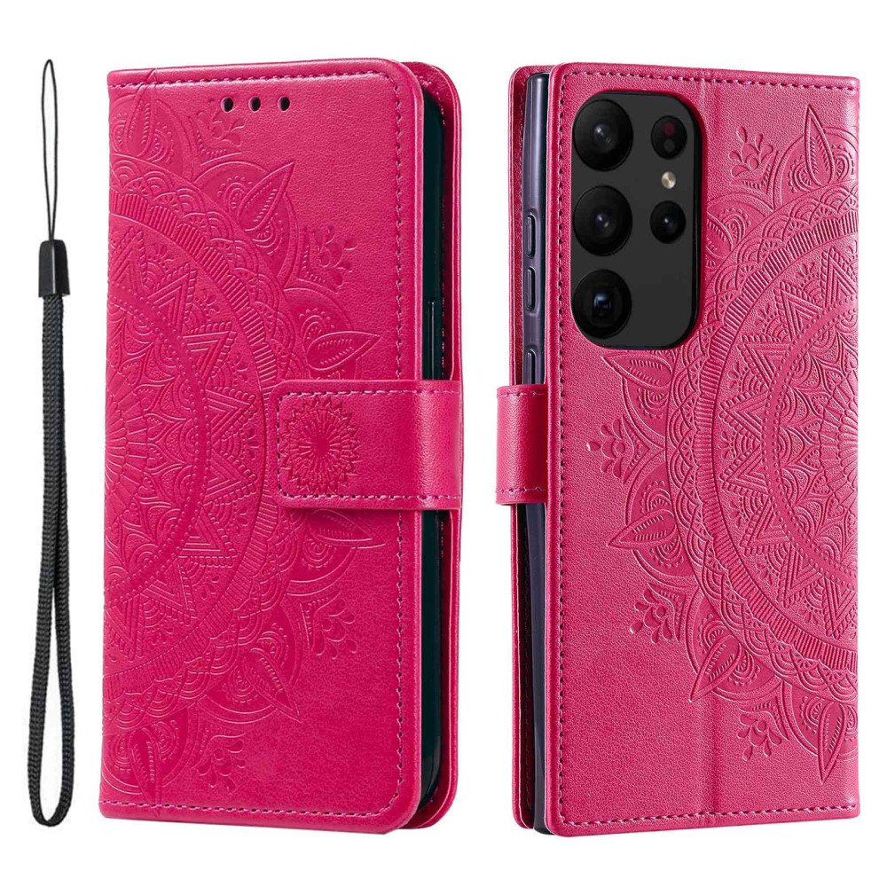 Samsung Galaxy S23 Ultra Fodral Mandala Lder Rosa