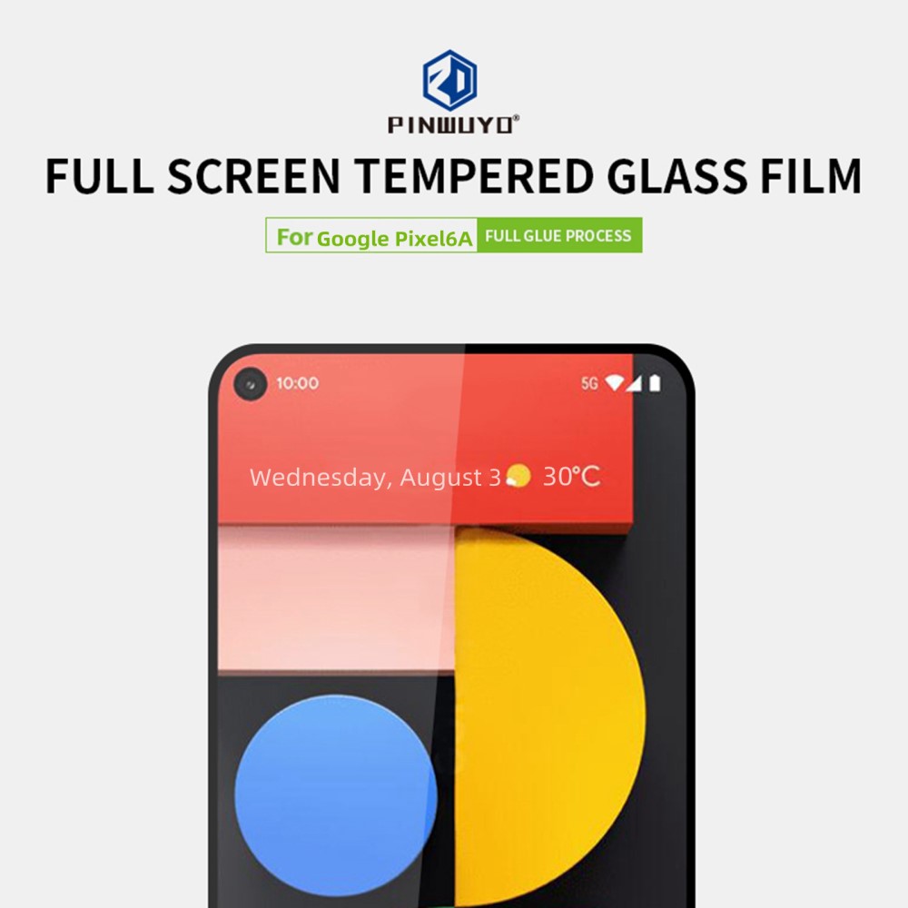 PINWUYO Google Pixel 6A Skärmskydd Heltäckande