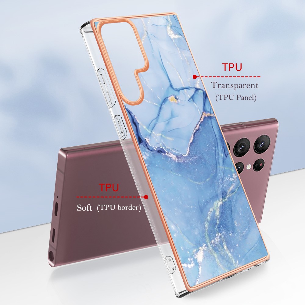 Samsung Galaxy S23 Ultra Skal Marmor TPU Bl