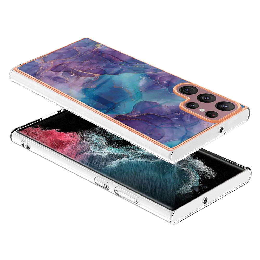 Samsung Galaxy S23 Ultra Skal Marmor TPU Lila