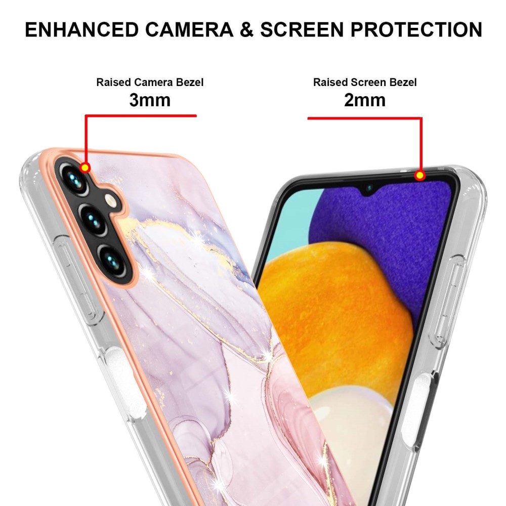 Samsung Galaxy A34 5G Skal Marmor TPU Roséguld