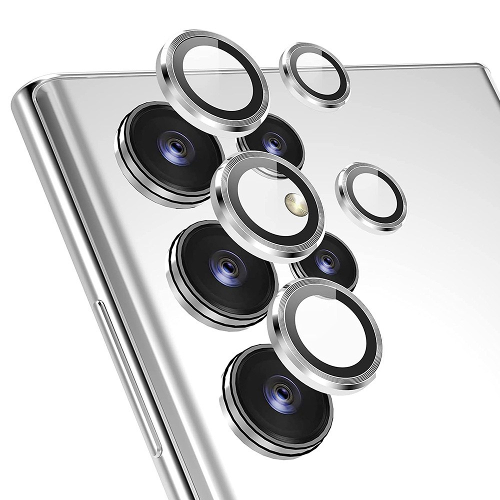 ENKAY Galaxy S23 Ultra Linsskydd Hrdat Glas Silver