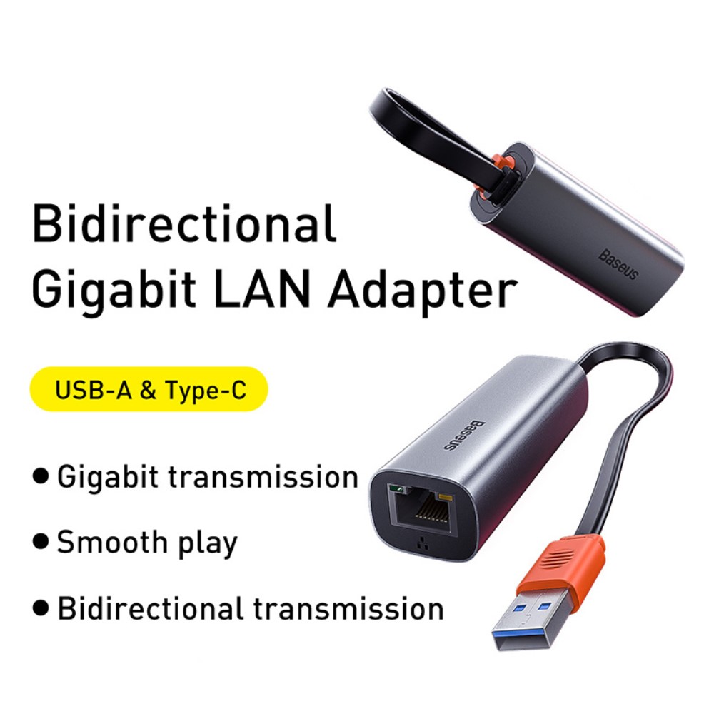 Baseus Steel Cannon USB-A - LAN Adapter Gr