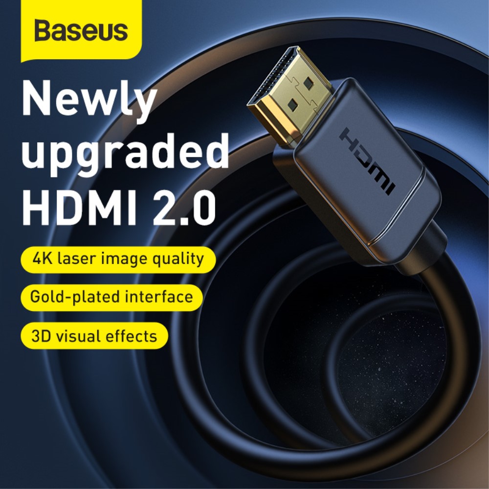 Baseus 5m 4K HD HDMI - HDMI Kabel Svart