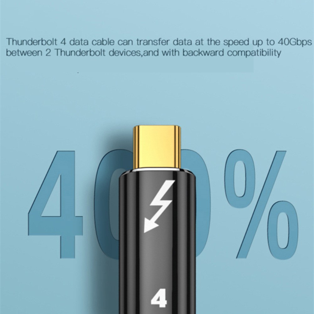 Thunderbolt 4 Kabel 50cm USB-C 100W 8K 60Hz PD Svart