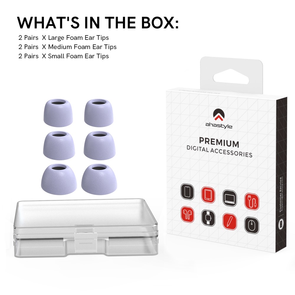 3-PACK Öronpluggar / Earbuds Galaxy Buds Pro/Buds Pro 2 Lila