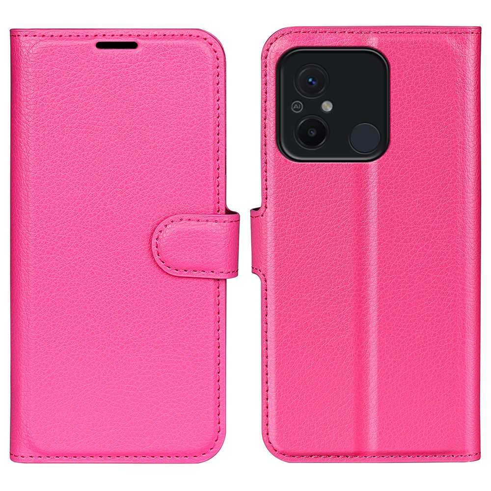 Xiaomi Redmi 12C 4G Fodral Litchi Lder Rosa