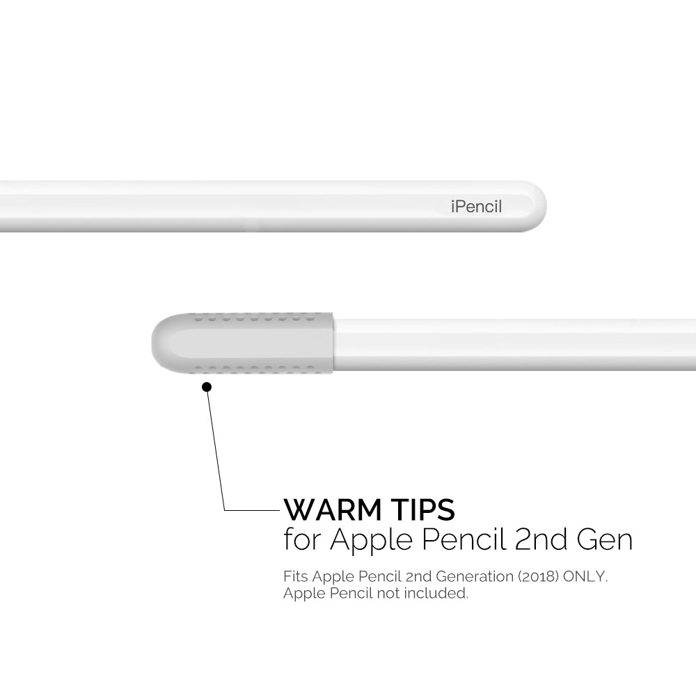 AHASTYLE 3-PACK Apple Pencil 1/2 Spetsverdrag Silikon Vit