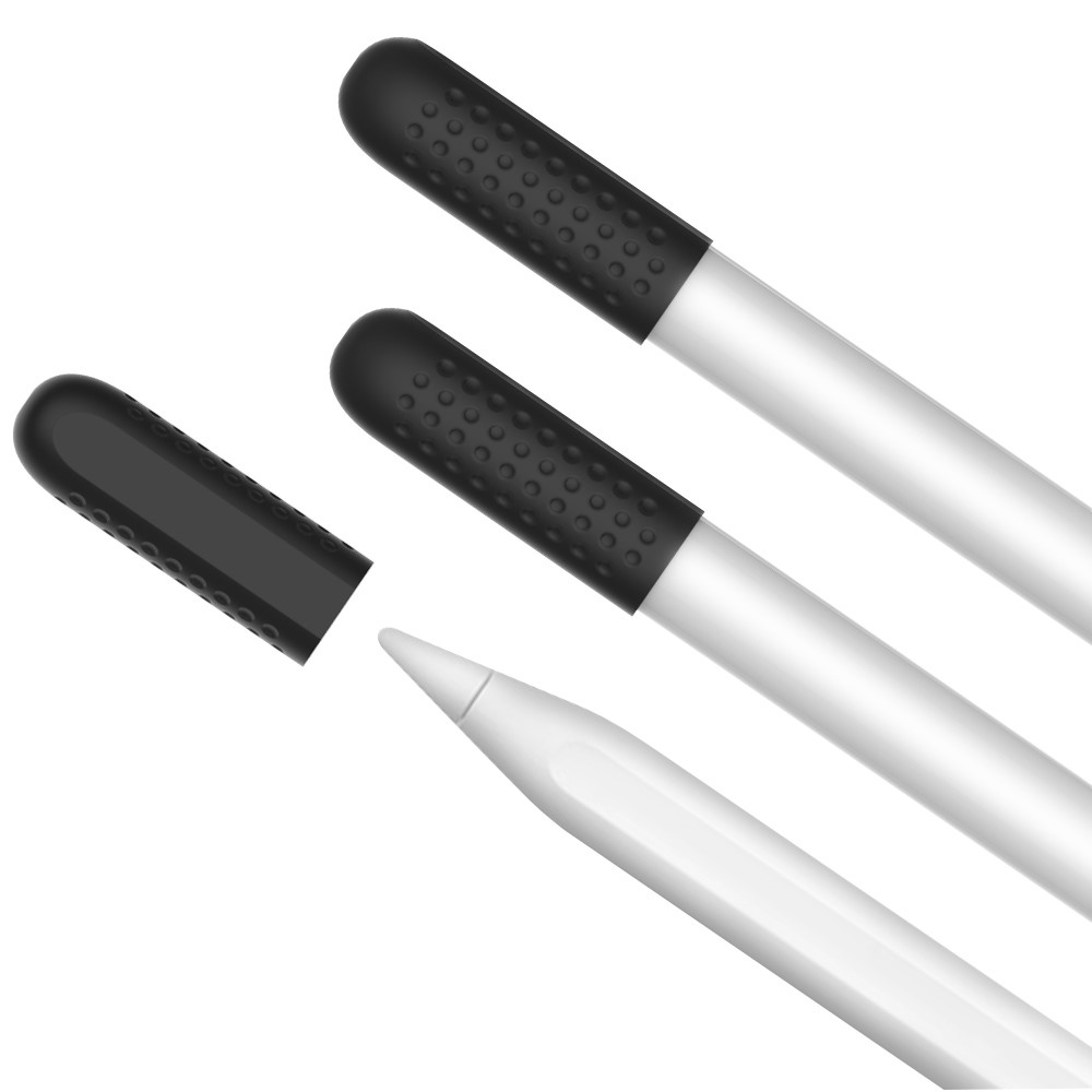 AHASTYLE 3-PACK Apple Pencil 1/2 Spetsverdrag Silikon Svart