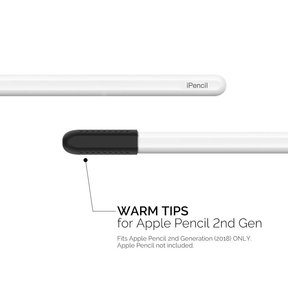 AHASTYLE 3-PACK Apple Pencil 1/2 Spetsverdrag Silikon Svart
