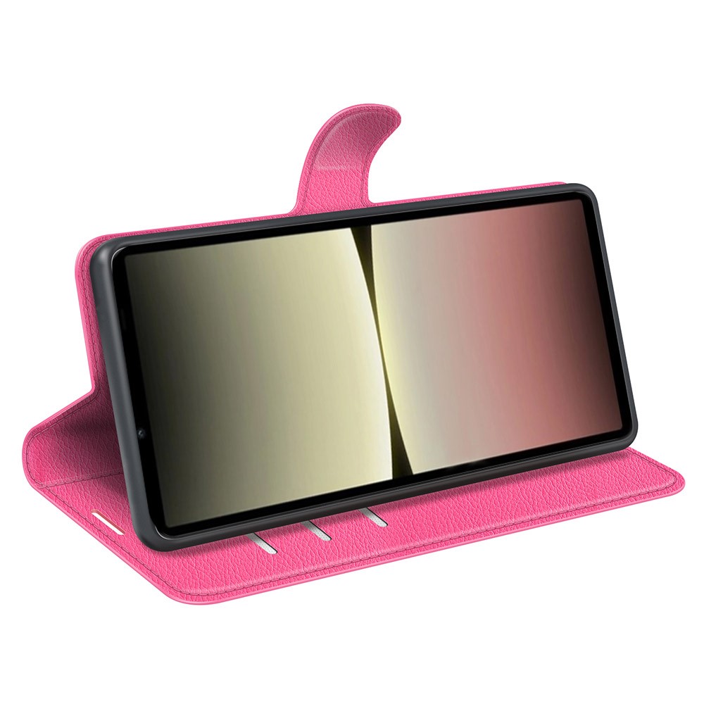 Sony Xperia 10 V Litchi Plnboksfodral Rosa