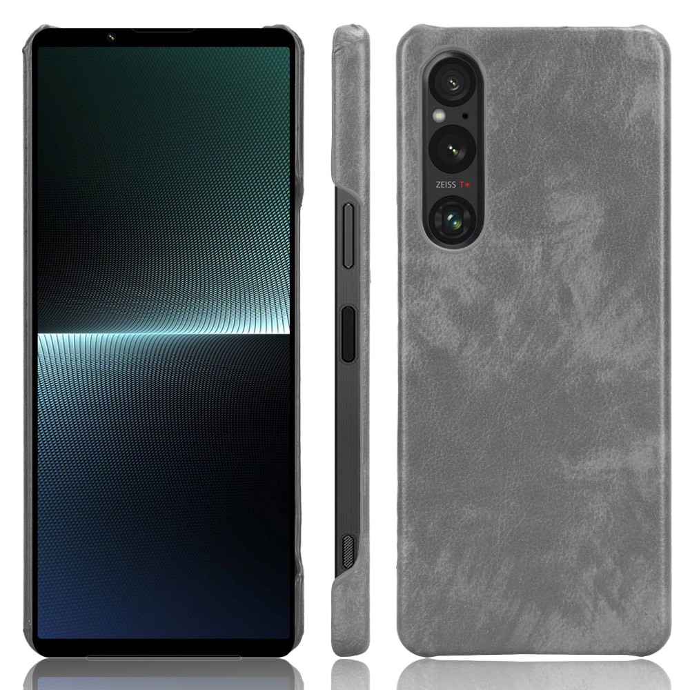 Sony Xperia 1 V Skal Slim Läder Grå