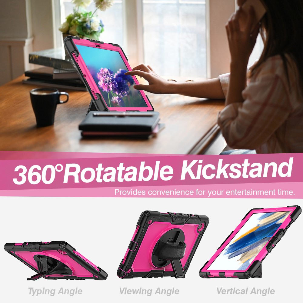 Galaxy Tab A8 10.5 Skal Shockproof Hybrid Kickstand Strap