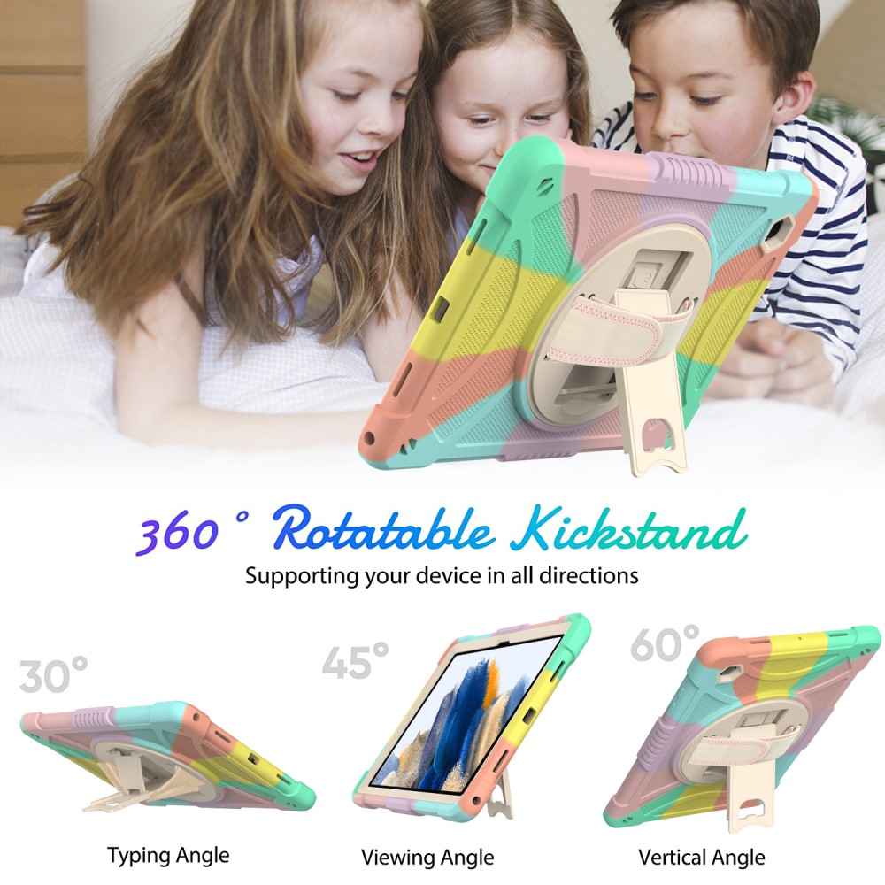 Galaxy Tab A8 Skal Hybrid Shockproof Kickstand Colorful